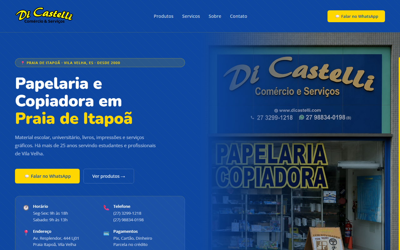 Site real de um concorrente que já saiu na frente